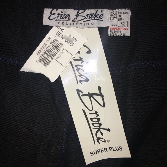 Erica Brooke Collection Womens Super Plus 32 Black 100% Cotton Side Pocket Short - Picture 3 of 8